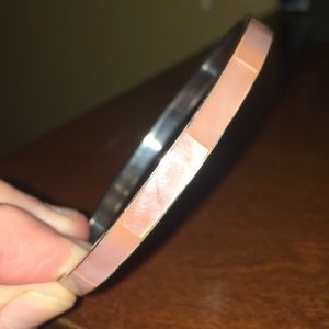 Abalone and silver bangle bracelet